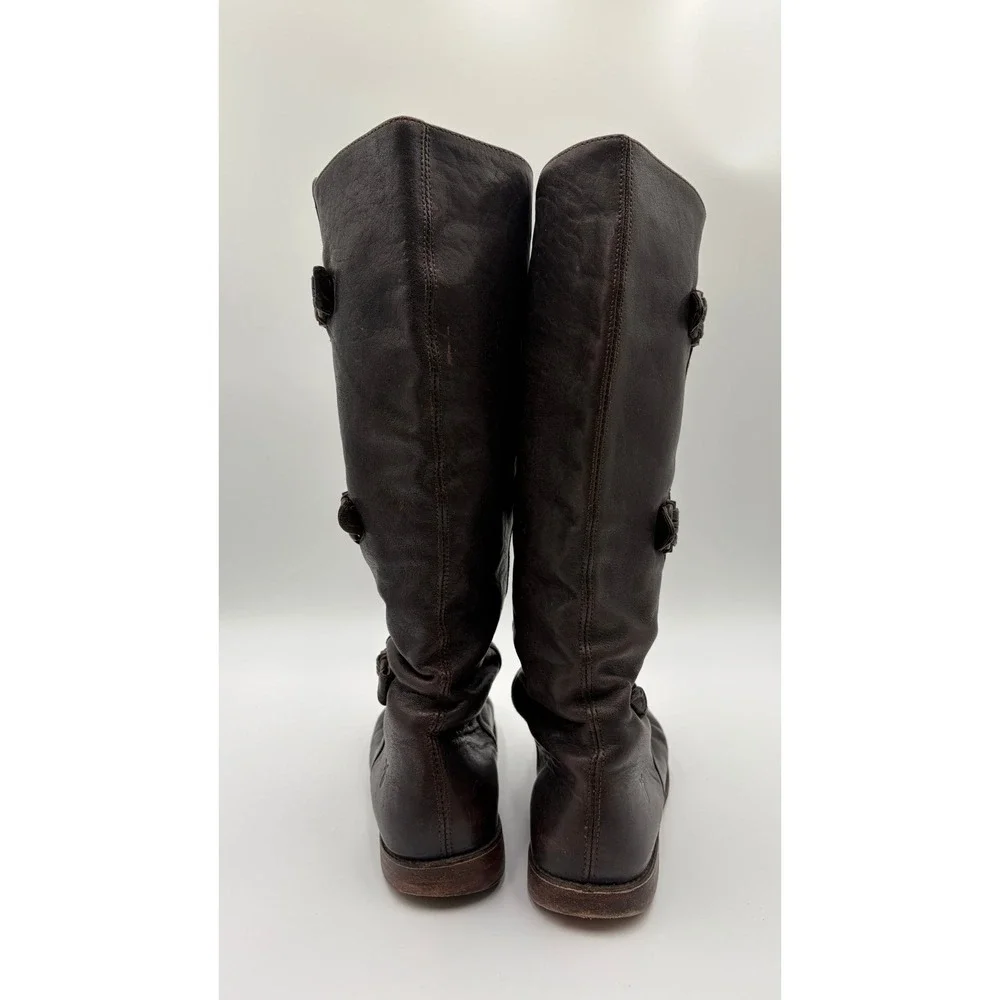 Frye Paige Buckle Tall Riding Leather Boots Women 10 Equestrian Old Money Preppy
